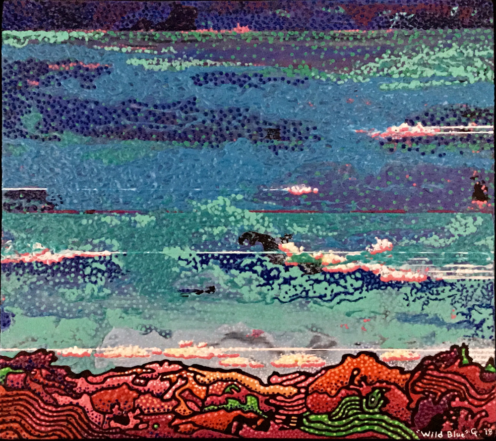25)  WILD BLUE, 15”x 16.75”, 2018     