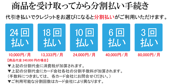 商品を受け取ってからの分割払い手続き