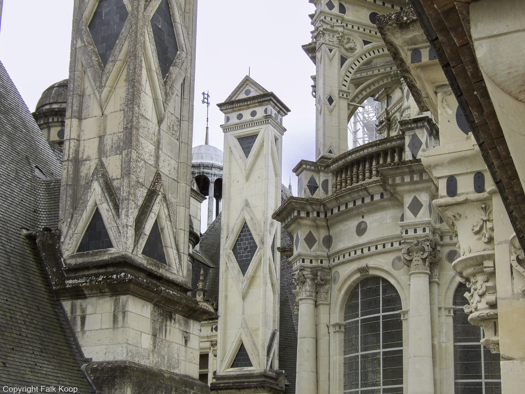 Die Dachlandschaft des Château de Chambord