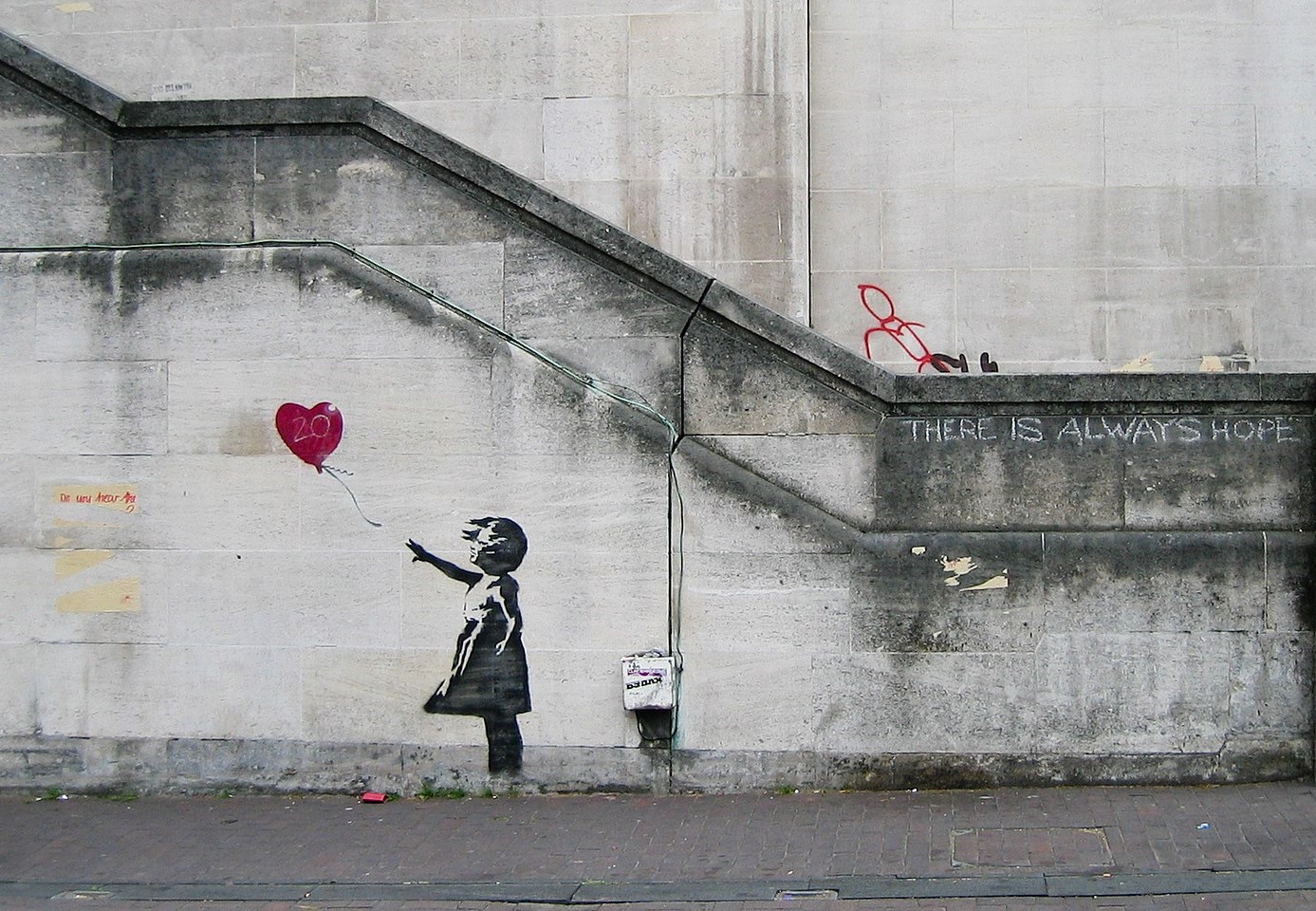 BANKSY, "La petite fille au ballon", 2004, Street art, Londres