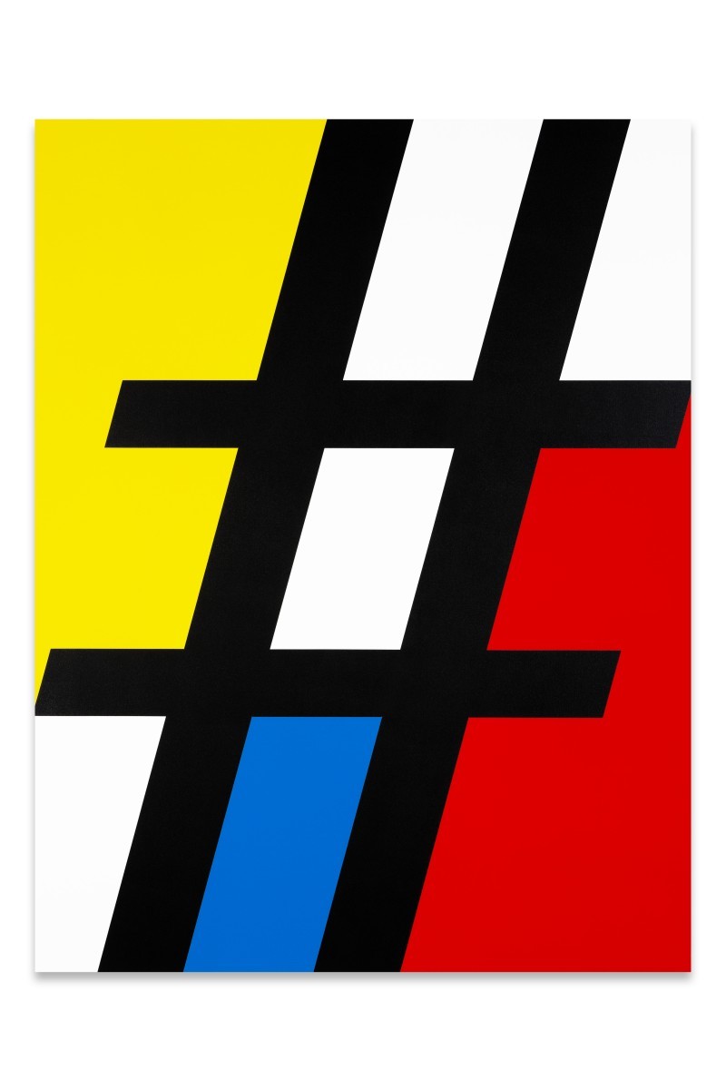 Luke NEWTON, Hashtag Mondrian, Composition 004, 2014, acrylique sur toile (108 x 140 cm)