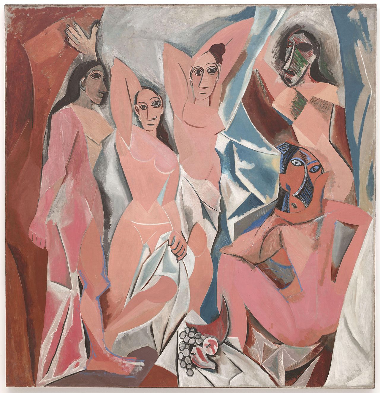 PICASSO, "Les demoiselles d'Avignon", 1907, huile sur toile, 244 x 234 cm