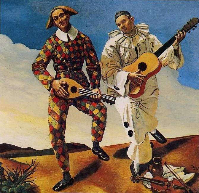 DERAIN, Arlequin et Pierrot (1924), huile sur toile, Musée de l'Orangerie