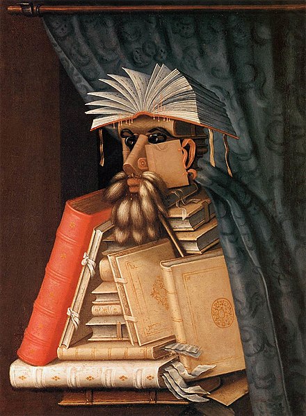 Giuseppe ARCIMBOLDO, La Bibliothécaire (1570), huile sur toile, 97 x 71 cm