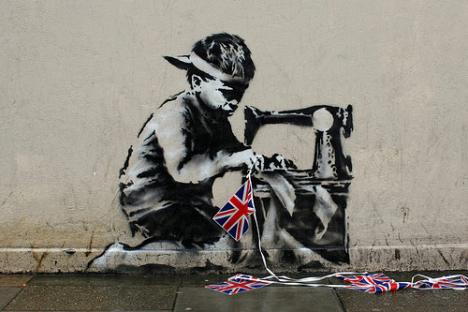 BANKSY, Slave Labour, graffiti