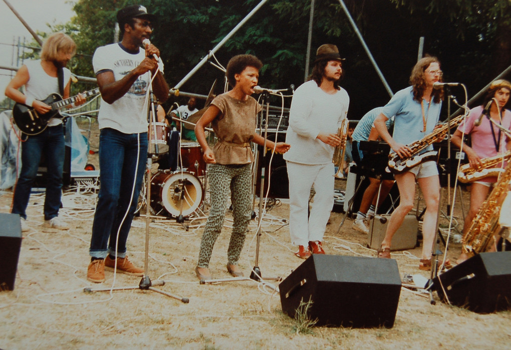 Suppenschüsel 1983, v.l.n.r.: Thomas Hegner, Tony, Danah, Peter Koch, Joni Jacobi, Georg Dickhaut