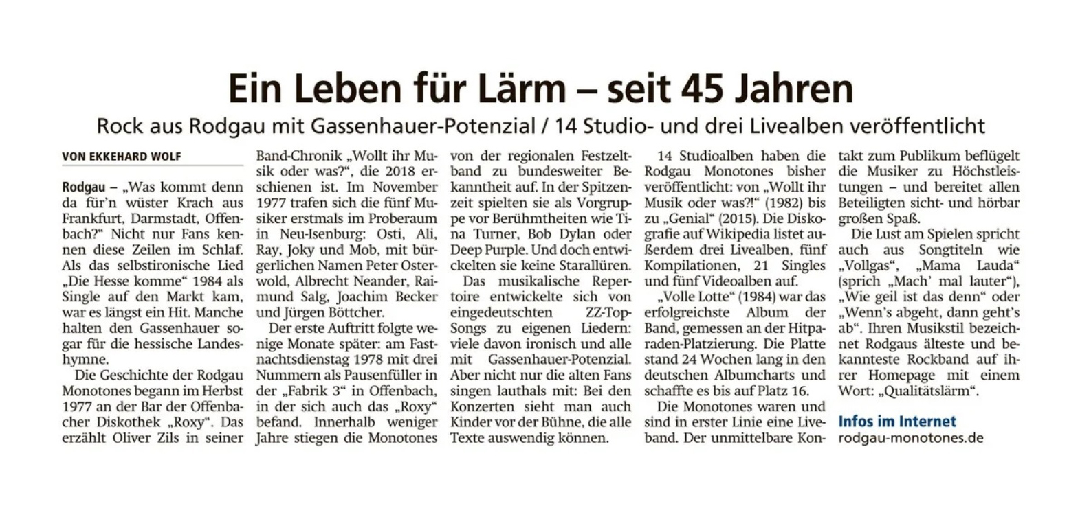 Artikel Offenbach Post, 11. August 2023