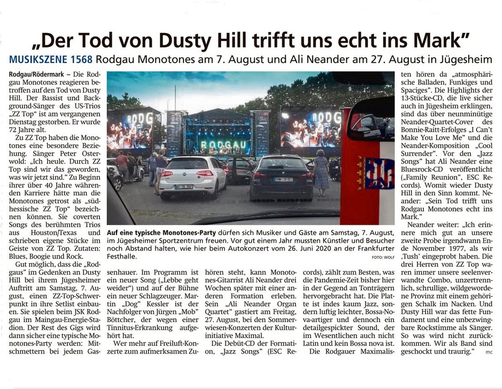 Artikel Offenbach Post, 3. August 2021