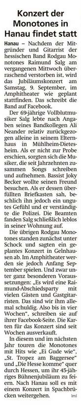Artikel Offenbach Post, 15. August 2023