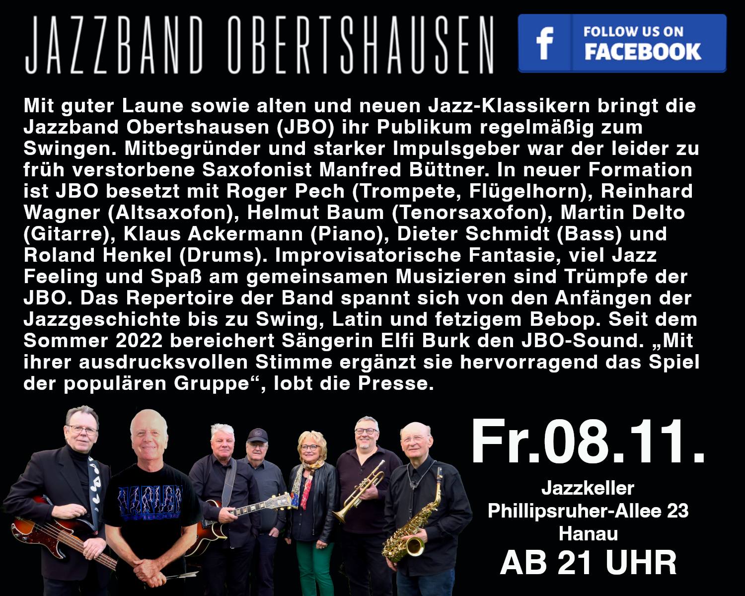 Jazzband Obertshausen Facebook-Seite November 2024