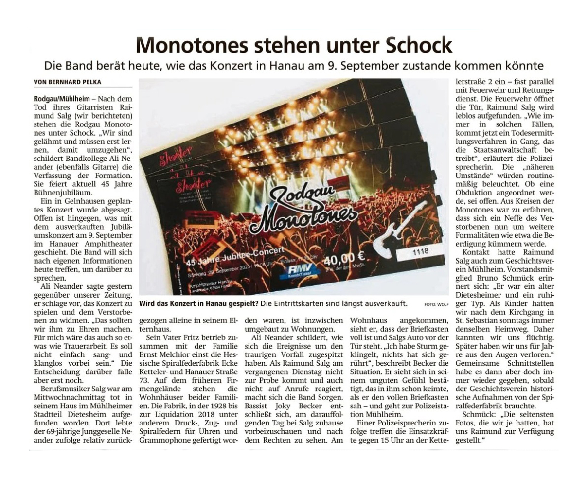 Artikel Offenbach Post, 11. August 2023