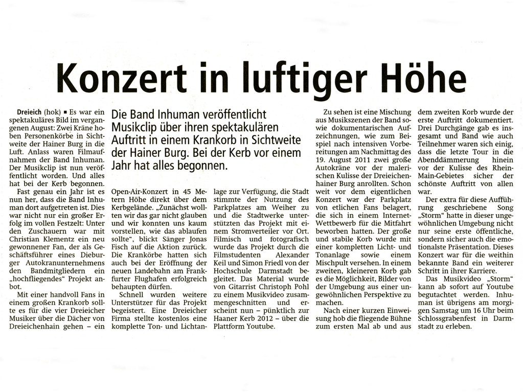 Offenbach Post 25. Mai 2012
