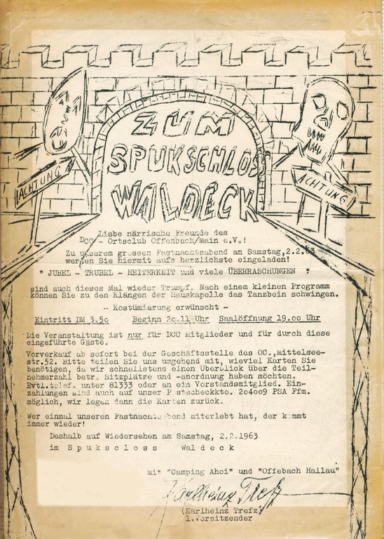 Einladung zum Fastnachtsamstag 1963