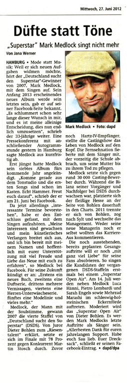 Offenbach Post, 27. Juni 2012