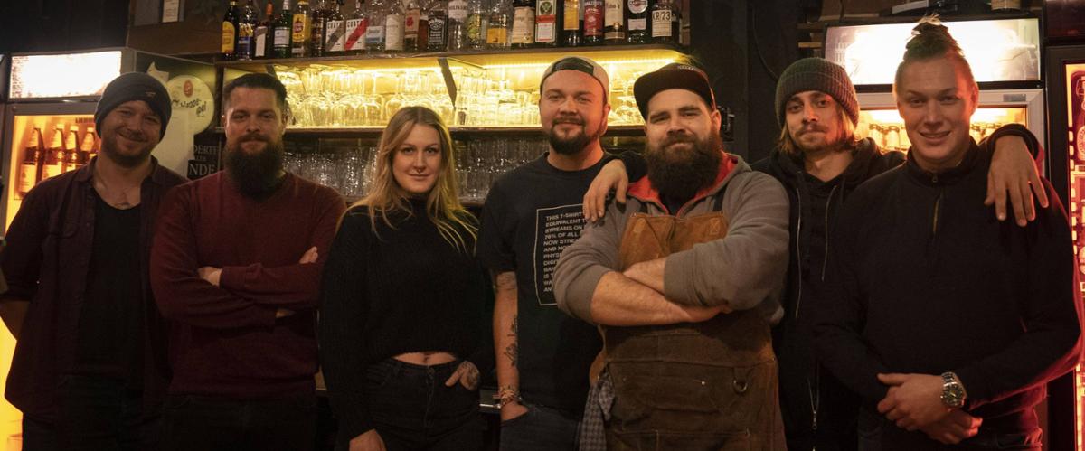 Das Schanz-Team: Christof Langner (von links), Jonas Heinzel, Laura Gierl, Yannic Bill, Tobias Schmitt, Jan Siebert und Fabian Wagner. © p