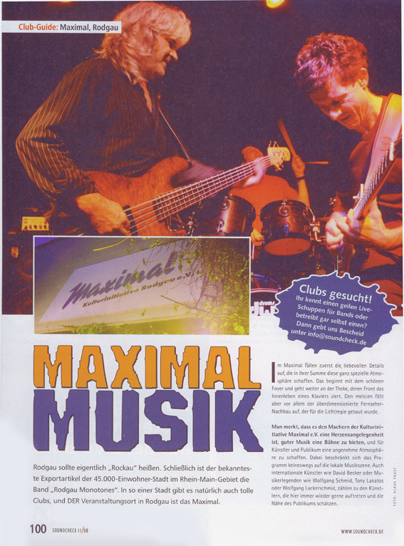 Artikel "Soundcheck", November 2008
