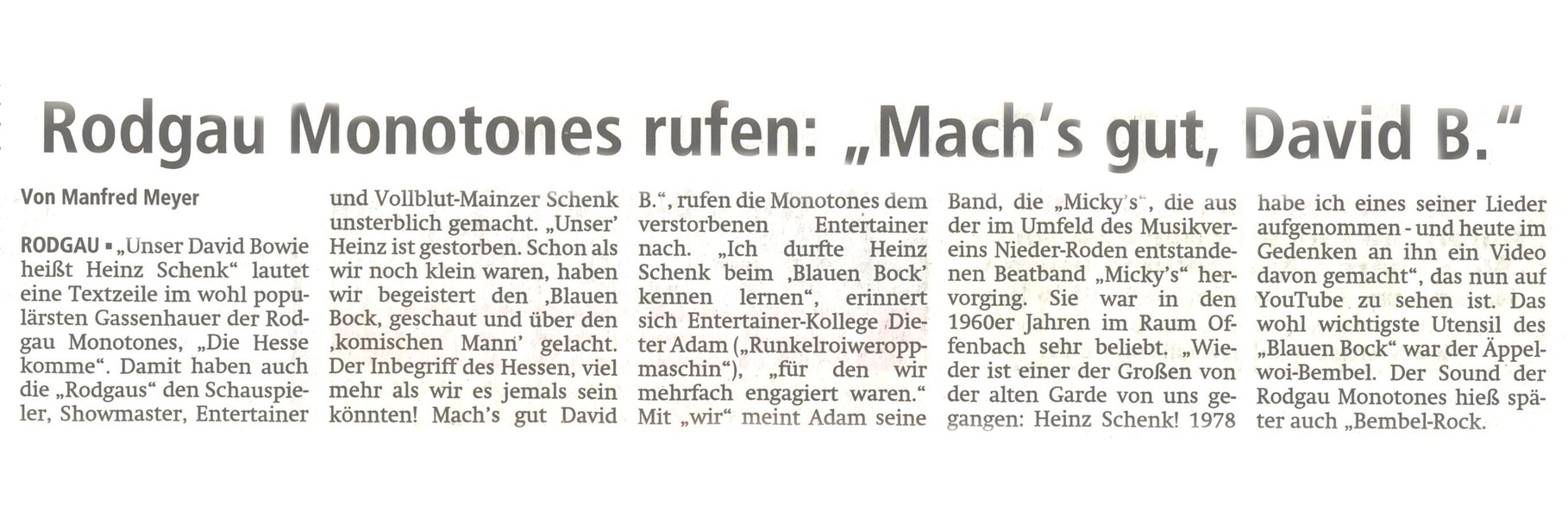 Offenbach Post, 3. Mai 2014