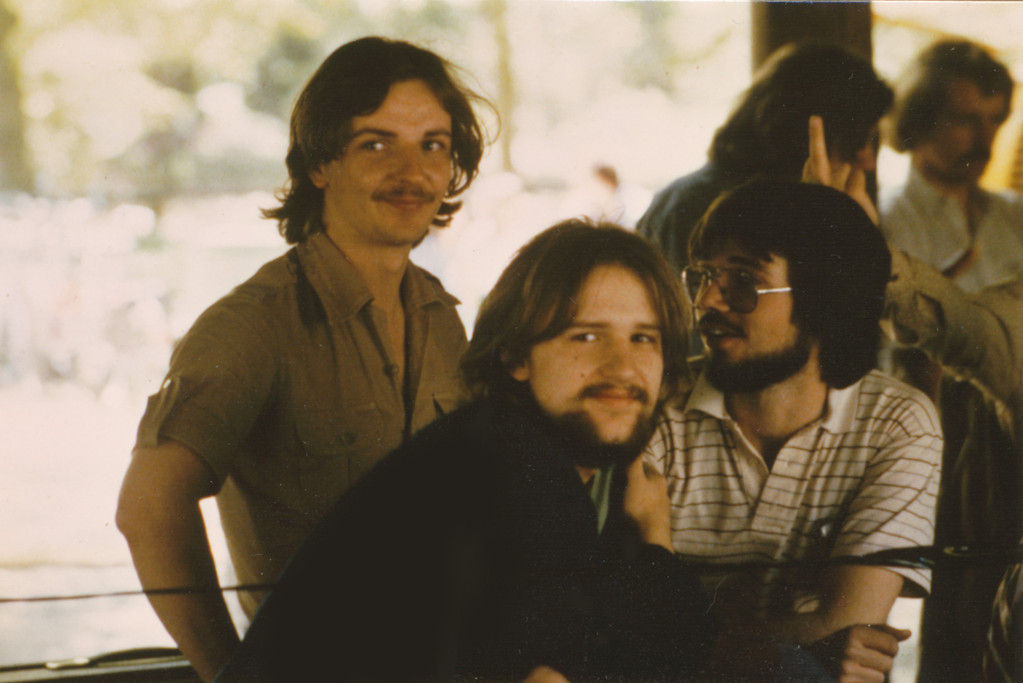 1. Auftritt Waldfreizeitanlage Jügesheim 1979 / v.l.n.r.: Horst Olbrisch, Thomas Hegner, Robert Heeß