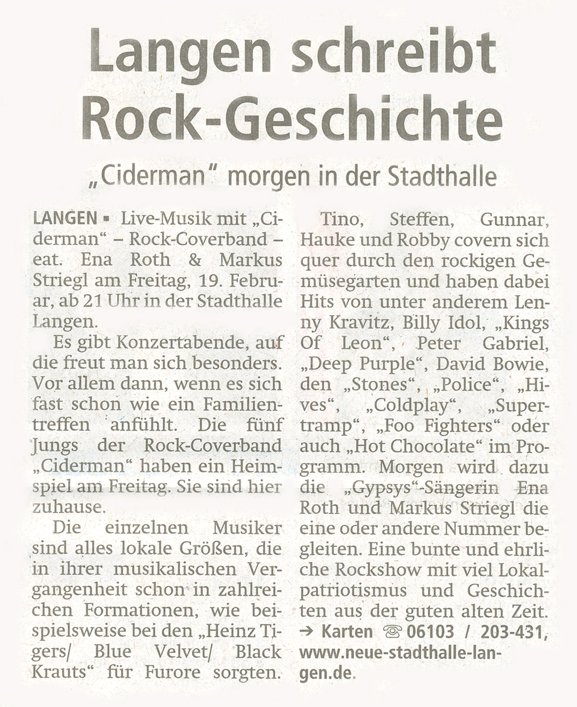 Offenbach Post, 19. Februar 2016
