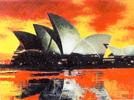 Sydney - Oper ölpinsel-und Spachtel  40x30 cm € 280,-