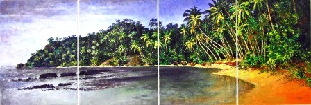  Sri Lanka  Ölspachtel und Pinsel  70x200 cm  € 3600,-