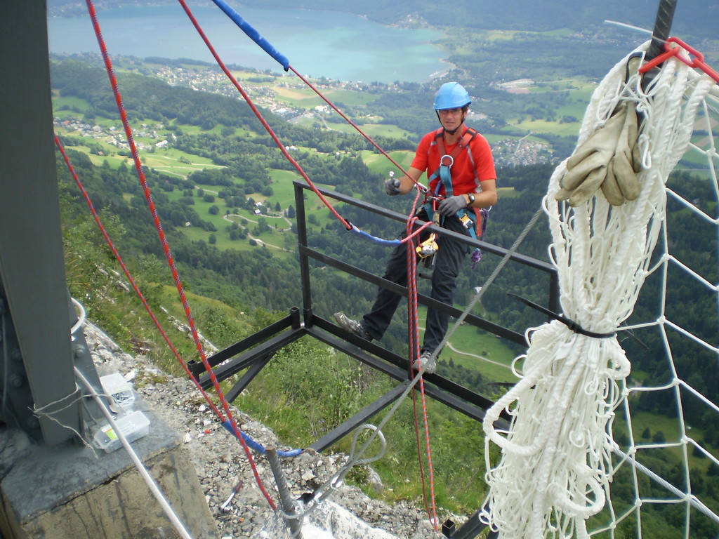 Pose de nacelle en montagne