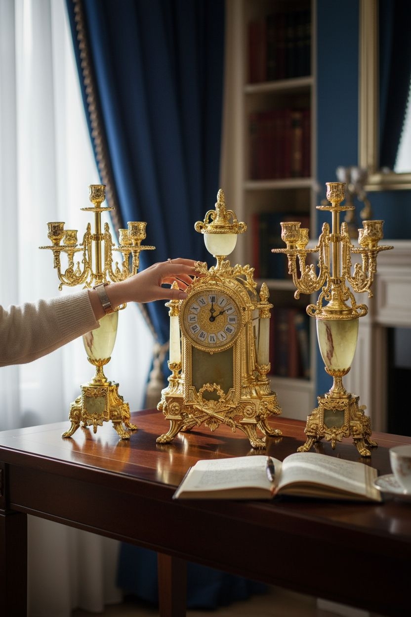 OLYMPUS BRASS CLOCK IN BRONZE - olympus brass clock and