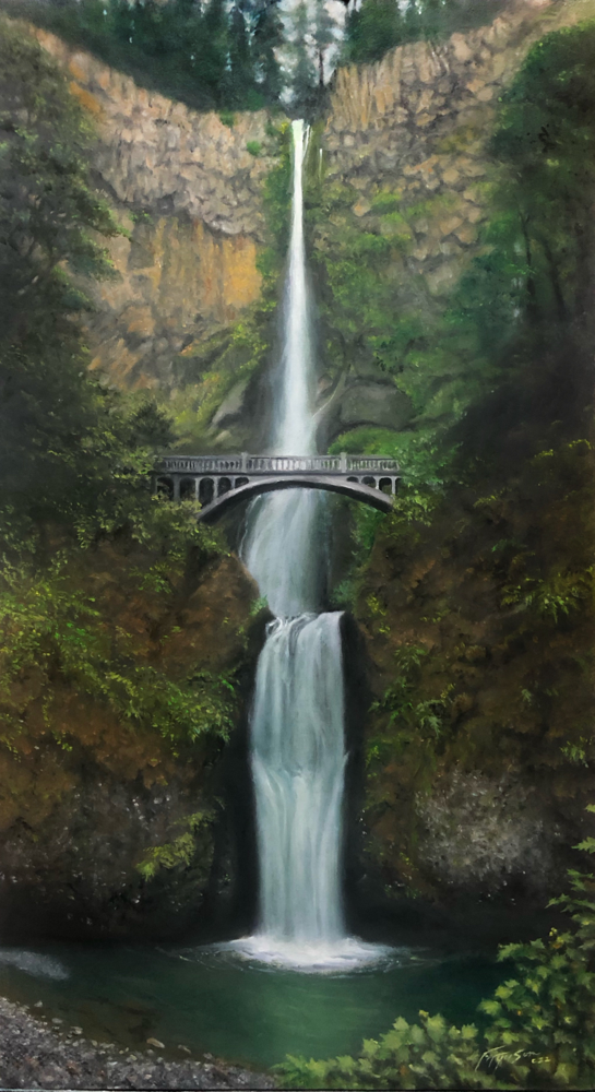 🔴 Multnomah Falls-oil on panel, 16x30”