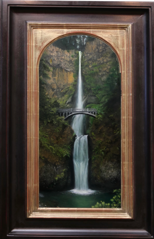 🔴 Multnomah Falls-oil on  panel 22.5x36”(with frame)