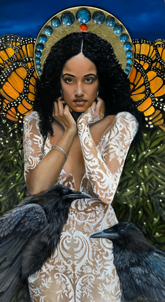 Monarch II - Oil, gold and plaster on panel, 24x45” Publish Award