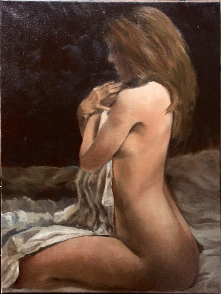 Seated Nude - Oil on canvas