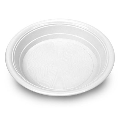 PIATTO FONDO PESANTE - Piatto monouso bianco, dm.220, sagomato