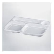 VASSOIO PLURIPORZIONE - Vassoio monouso pluriporzione 4 scomparti bianco.