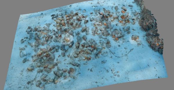 Modèle 3D d'un navire romain. Crédit : Vasilis Mentogianis