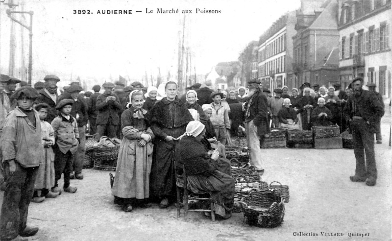 Alte Postkarte, Markt in Audierne