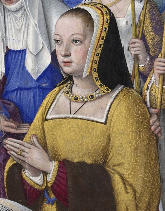 Anne de Bretagne, Ausschnitt aus einem Gemälde von Jean Bourdichon