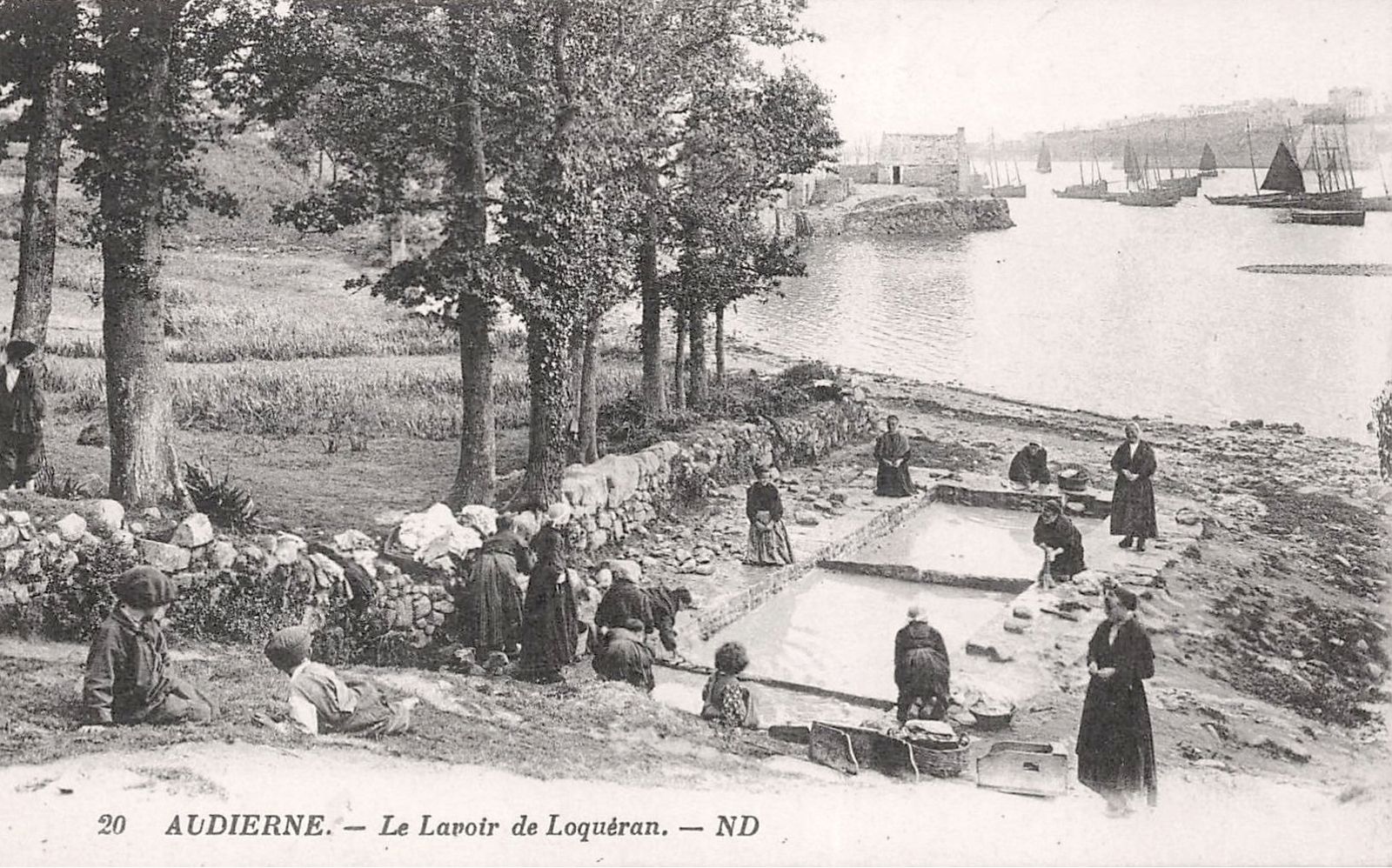 Alte Postkarte, Plouhinec, Bucht von Audierne