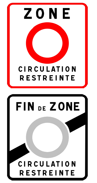 Beschilderung Umweltzonen Frankreich