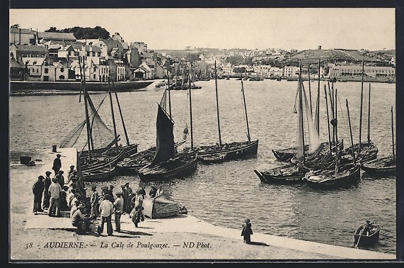 Alte Postkarte, Plouhinec, Bucht von Audierne