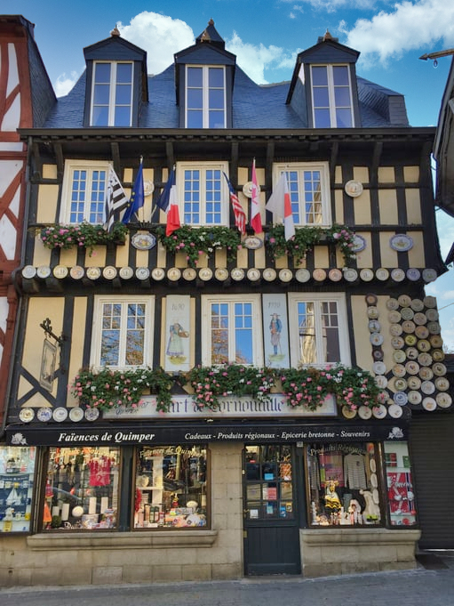 Quimper, Altstadt, Fachwerkhäuser, Porzellanmanufaktur Henriot, Bretagne, Cornouaille