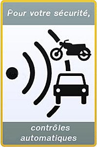 Hinweis auf Radarkontrollen, Schild, Frankreich