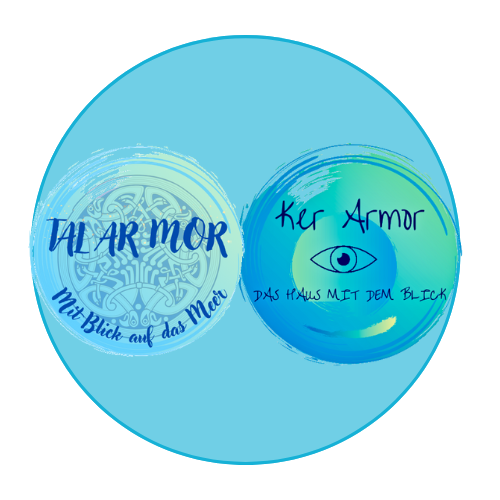 Original Logo der Ferienhäuser Ker Armor und Tal ar Mor, wir freuen uns auf Ihren Besuch, bei uns ist auch Ihr Hund willkommen