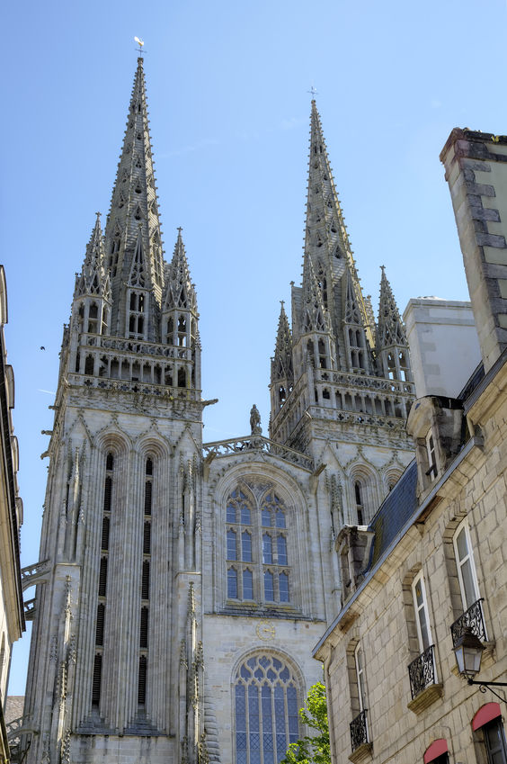 Cathédrale  Saint-Corentin in Quimper, Hauptstadt der Cornouaille, Kathedrale