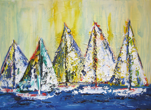 Karin Angerer | segeln ... | 80 x 60 cm | Acrylic on canvas | 2011 | b202