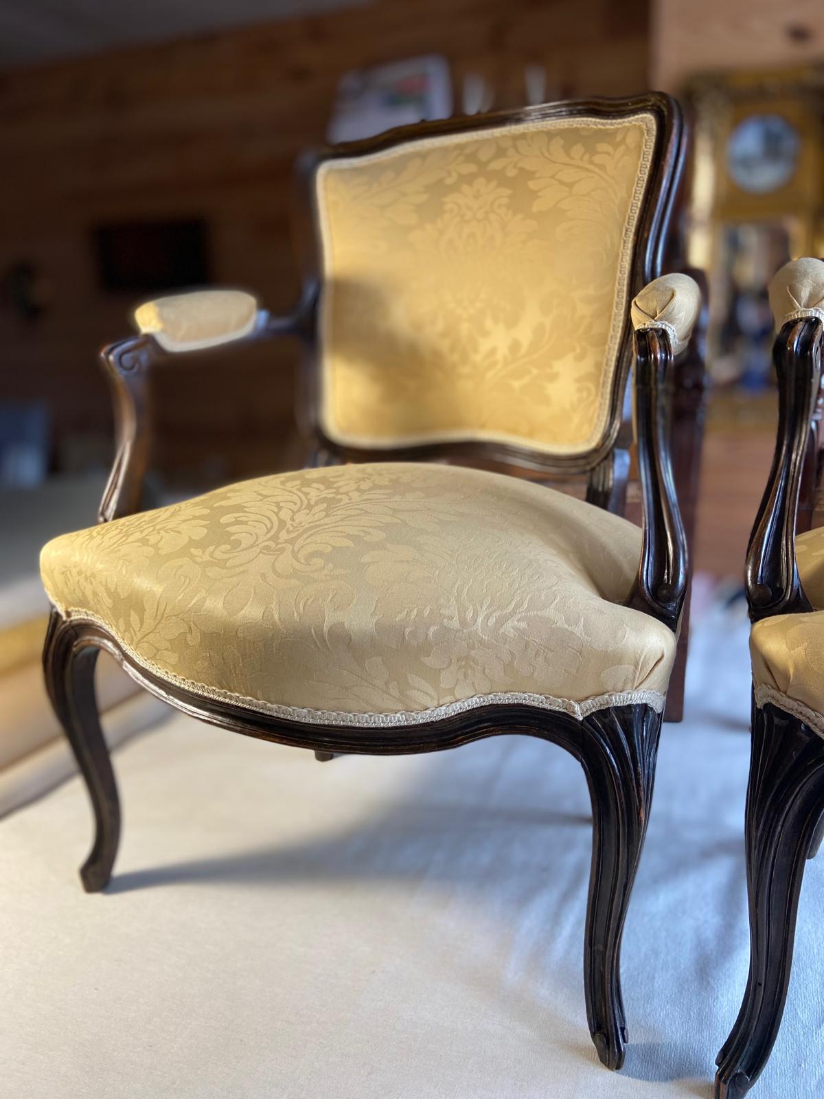Fauteuils cabriolet tissu damas