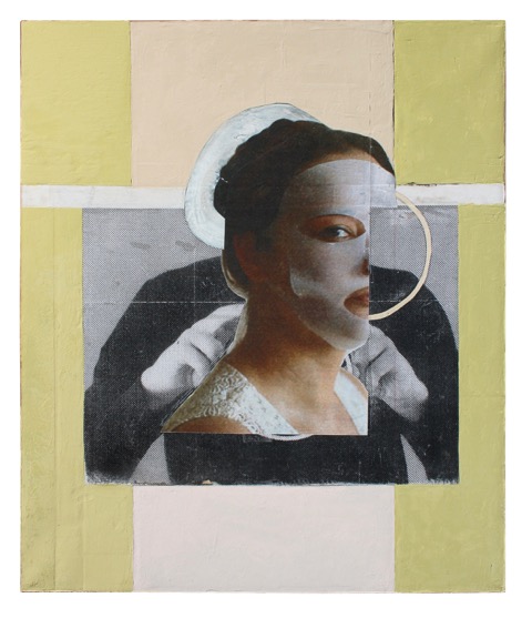 Lichtbild 01, 2019, Collage, Öl auf Leinwand, 80 x 60 cm