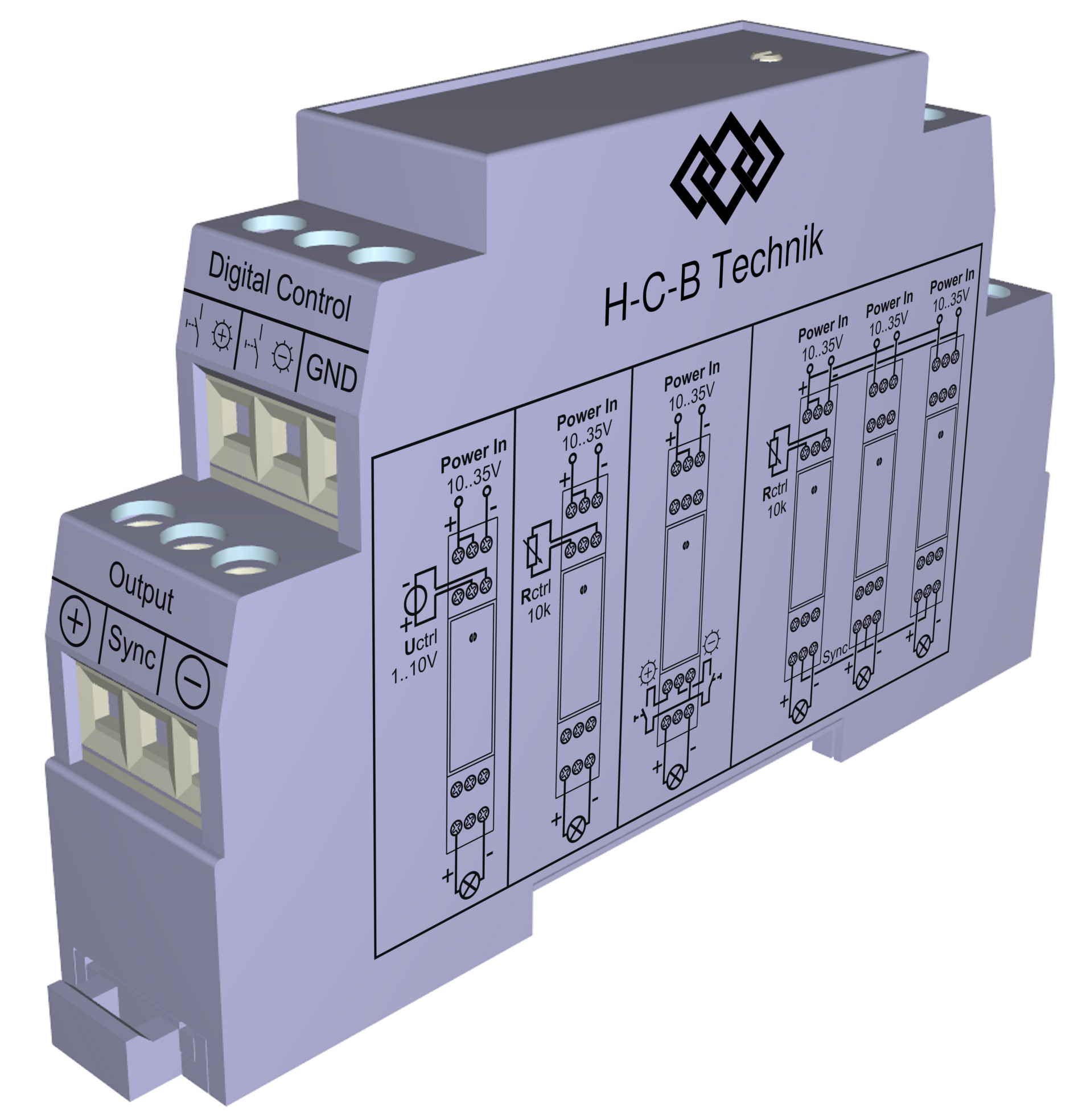 24V PWM Dimmer Hutschienenmontage