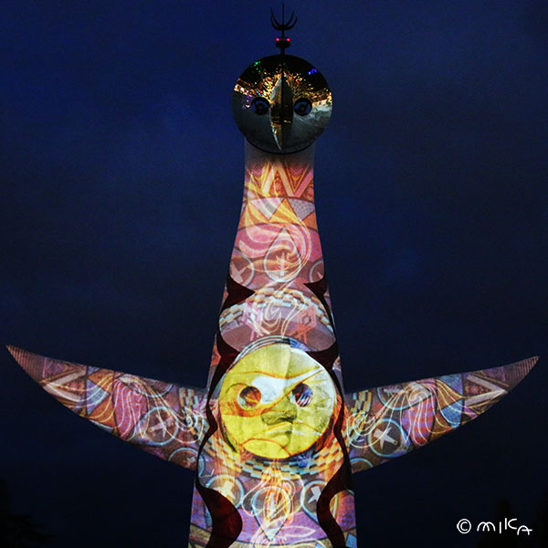 太陽の塔に顔②（イルミナイト万博2016年）