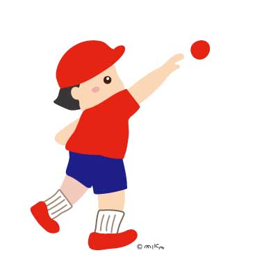 玉を入れようとする紅組の人