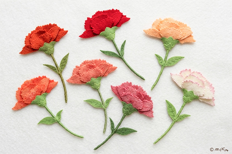 カーネーション７本刺繍